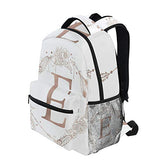 Stylish Letter Initial Monogram Backpack- Lightweight School College Travel Bags, ChunBB 16" x 11.5" x 8"
