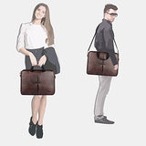 15.6" Laptop Briefcase | Leatherette Laptop Bag | Business Messenger Bag-Dark Brown