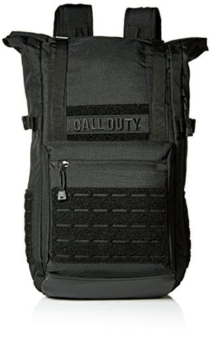 Bioworld Men'S Call Of Duty Black Military Roll Top Backpack W/ Laser Cuts
