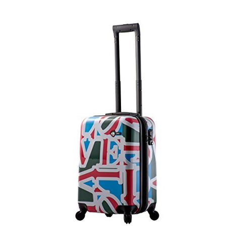 Mia Toro Love Collection Hard Side Spinner Luggage Carry-On, LCG, Green