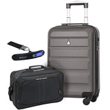 Large Capacity Maximum Allowance 22x14x9 Built-in TSA Airline Approved Delta United Southwest Carry On Luggage Trolley Rolling Suitcase Body Size 19.3x14x9in | Small Hard Shell Underseat Bag 16x10x8in