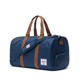 Herschel Novel Duffel Bag, Navy/Tan Synthetic Leather, Classic 42.5L