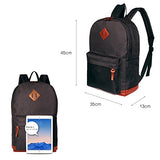 Youngerbaby Pu Leather Bottom 14" Men Women Laptop Backpack Lightweight Portable Daypack For School