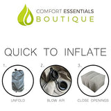 Inflatable Foot Rest | Comfortable, Customizable Height and Portable | Perfect For Long Distance Travel | Includes Bonus Travel Kit | Inflatable Neck Pillow, Eye Mask and Ear Plugs