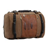 ABage Men's Vintage Shoulder Bag Canvas Crossbody Travel Laptop Daypack Backpack, Khaki