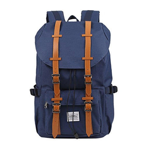 ABage Unisex School Backpack Large Hiking Travel College School 15" Laptop Backpack, Navy Blue