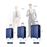 FOCHIER 3 Piece Hardshell Luggage Set, Expandable Hardside Lightweight Fashion PC+ABS Suitcase with Spinner Wheels & TSA Lock (20/24/28), Blue