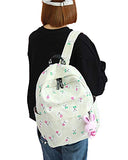 ABage Canvas Backpack Set 3 Pieces Patterned Bookbag Laptop School Backpack, Beige2