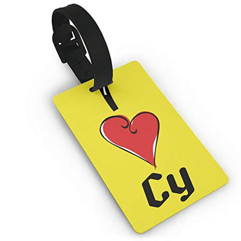 Luggage Tags - I Love Cy Travel Baggage ID Suitcase Labels Accessories 2.2 X 3.7 Inch