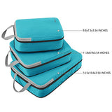 Compression Packing Cubes, Gonex Travel Organizers Upgraded 3PCS L+M+S(Blue)