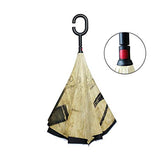 Reverse Umbrella Vintage Design Piano Key And Treble Clef Windproof for Car