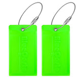 BlueCosto Flexible PVC Luggage Tags Suitcase Bag Labels - Fluorescent Green, 4 Pieces