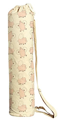 Flying Pig Printed Canvas Yoga Mat Bags Carriers Was_41