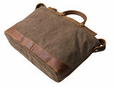 ECOSUSI Canvas Laptop Briefcase Bag Computer Bag Hiking Bag Camping Bag Weekend Bag Fits Most