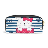 Colourlife Cute Bunny Girl Pocket Pu Leather Pencil Case Holder Pouch Makeup Bags For Boys Girls