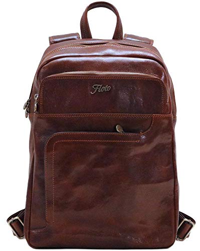 Floto Leather Backpack with 2 Laptop Compartments