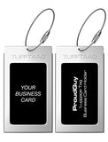 Luggage Tags Business Card Holder TUFFTAAG PAIR Travel ID Bag Tag - Stainless Steel
