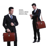 Banuce Full Grain Italian Leather Briefcase for Men 15 Inch Laptop Business Bag Lawyer Attache Case