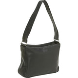Ledonne Leather Top Zip Handbag, Black