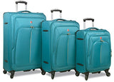 Dejuno Summit Lightweight 3-Piece Spinner Luggage Set, Green
