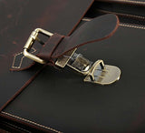 Polare 17'' Mens Full Grain Leather Laptop Briefcase Business Messenger Bag Satchel