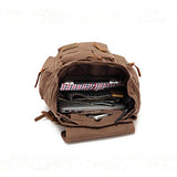 Toebee AUGUR Vintage Canvas Backpack Rucksack Schoolbag Knapsack Camping Hiking Travel Bag-Gray