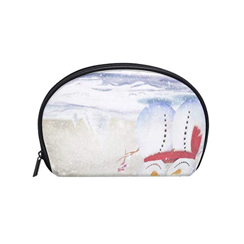 Cosmetic Bag Christmas Snowmen Customized Shell Makeup Bags Organizer Portable Pouch for