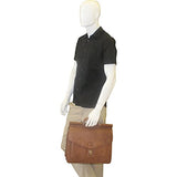 Vicenzo Leather Rushmore Full Grain Leather Briefcase (Brown)