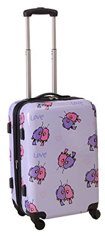 Ed Heck Multi Love Birds Hardside Spinner Luggage 21 Inch, Light Purple, One Size