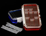 LIZHOUMIL 1pcs Fishing Tackle Box Waterproof, Tackle Trays Transparent Fishing Tackle Storage Organizer Boxes with DIY Dividers Blue