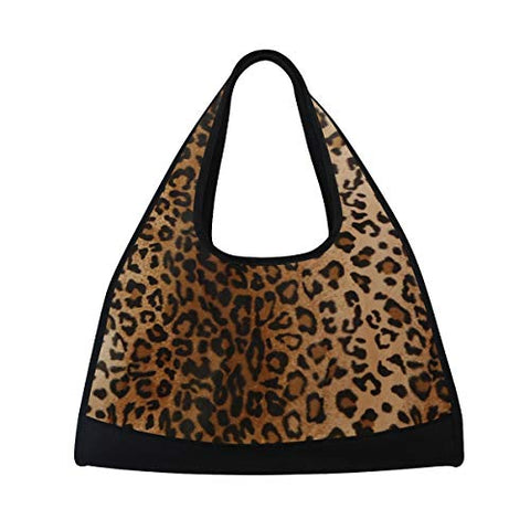 Gym Bag Brown Leopard Women Yoga Canvas Duffel Bag Sports Tote Bags for Girls