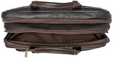 Heritage Travelware Colombian Leather Dual Compartment Top Zip 15.6" Laptop Portfolio, Brown