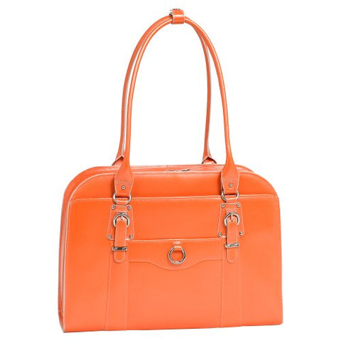 McKlein, W Series, Hillside, Top Grain Cowhide Leather, 14" Leather Ladies' Laptop Briefcase, Orange (96520)