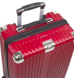 Dejuno Moda Scratch Resistant 3-Piece Hardside Spinner Luggage Set-Red