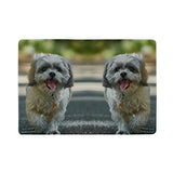 Leather Passport Cover Set White Black Shih Tzu Dog Men Women Protector Case/Travel Wallet/ID