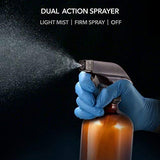 Amber Glass Spray Bottles (2 Pack, 16 oz) - Bonus: 8 Chalk Labels + Pen - Empty Refillable Bottle