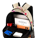 LORVIES Japanese Style Peach Blossom Flower Background Lightweight School Classic Backpack Travel Rucksack for Girls Women Kids Teens