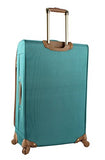 Steve Madden Luggage 3 Piece Softside Spinner Suitcase Set Collection (One Size, Harlo Teal Blue)