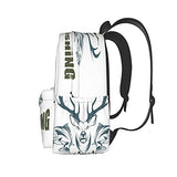 BAIW School Backpacks 16.9 Inch Print Design Student Bookbags Laptop Casual Rucksack（ Artistic Animals Emblem Moose Head Horns Trout Salmon Sea Fishes ）
