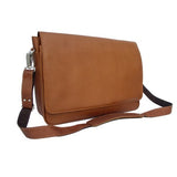 Piel Leather Professional Laptop Messenger, Saddle, One Size