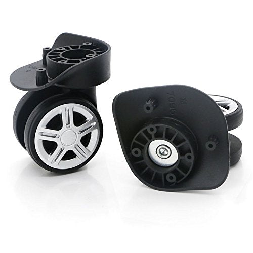 2 Roues De Rechange Pour Valise - Silencieuses - Diamètre 79mm - PVC Noir