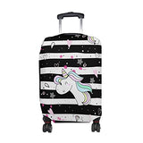 GIOVANIOR Unicorn Love Stripes Luggage Cover Suitcase Protector Carry On Covers