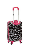 Rockland 3 Piece Safari Polycarbonate Abs Upright Set, Pinkgiraffe, One Size