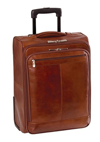Mancini Leather 20" Carry-on Wheeled Laptop Business Case Luggage Cognac