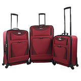 3 Piece Expandable Luggage Set Includes 28" Suitcase, 24" Upright, and 20" Carry-On with Smooth Spinner Wheels and Reinforced Material, Red Color Option