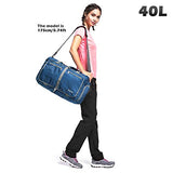 Gonex 40L Packable Travel Duffle Bag for Boarding Airline, Lightweight Gym Duffle Water Repellent & Tear Resistant Deep Blue