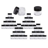 Beauticom High-Graded Quality 7 Grams/7 ML (Quantity: 60 Packs) Thick Wall Crystal Clear Plastic LEAK-PROOF Jars Container with Black Lids for Cosmetic, Lip Balm, Lip Gloss, Creams, Lotions, Liquids