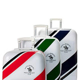 Santa Barbara Polo Racquet Club Ribbon Collection Expandable 3 Piece Luggage Set (Blue Ribbon)