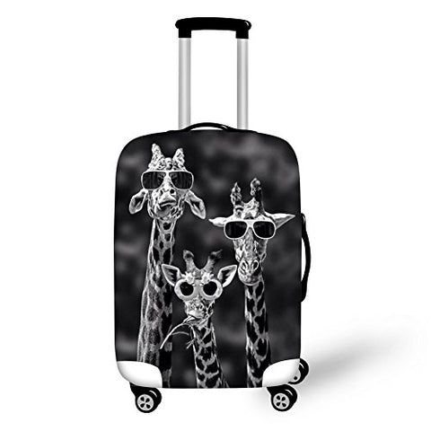 Hugsidea Giraffe Funny Suitcase Protective Cover Stretch Elastic Travel Luggage Protector Fits
