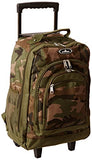Everest Woodland Camo Wheeled Backpack, Camouflage, One Size